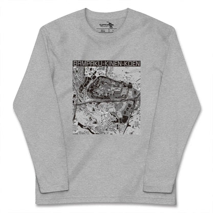 【万博記念公園（大阪府）】地図柄ロングスリーブTシャツ