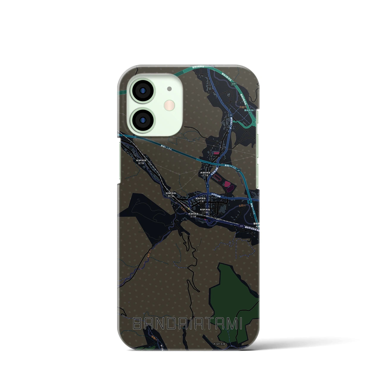 【磐梯熱海（福島県）】地図柄iPhoneケース（バックカバータイプ）