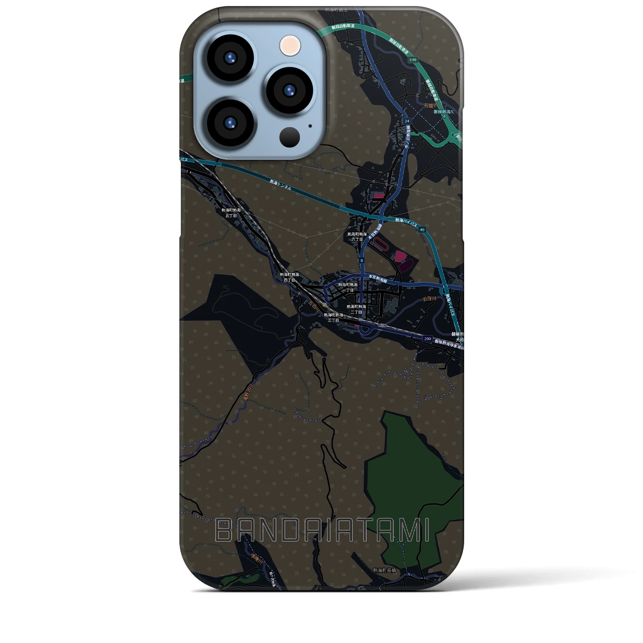 【磐梯熱海（福島県）】地図柄iPhoneケース（バックカバータイプ）
