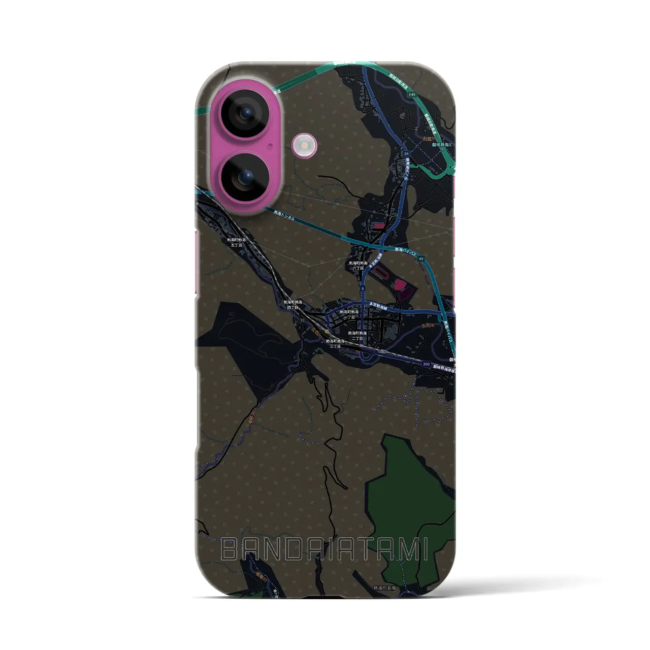 【磐梯熱海（福島県）】地図柄iPhoneケース（バックカバータイプ）