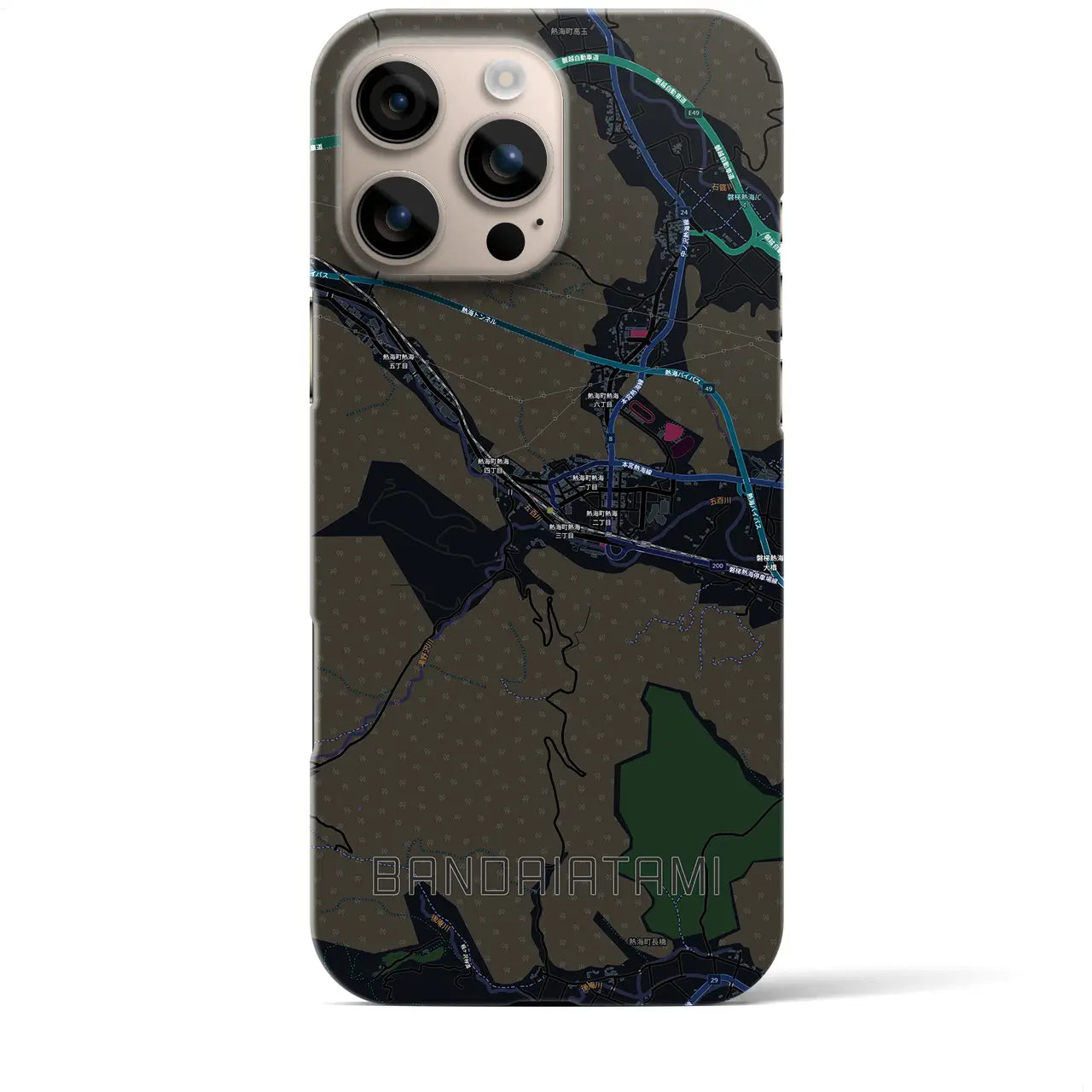 【磐梯熱海（福島県）】地図柄iPhoneケース（バックカバータイプ）