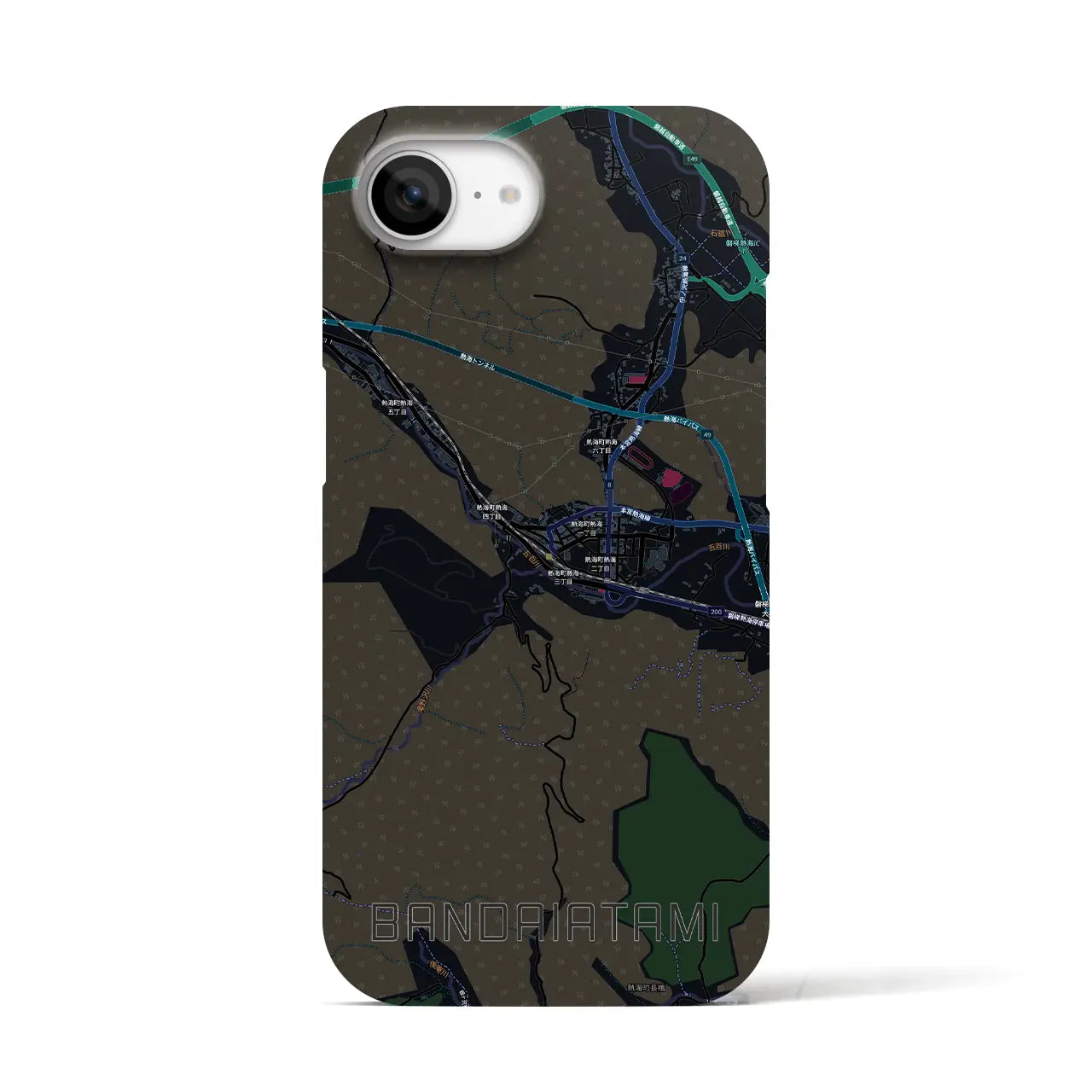 【磐梯熱海（福島県）】地図柄iPhoneケース（バックカバータイプ）