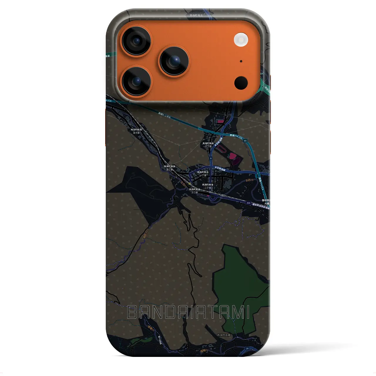 【磐梯熱海（福島県）】地図柄iPhoneケース（バックカバータイプ）