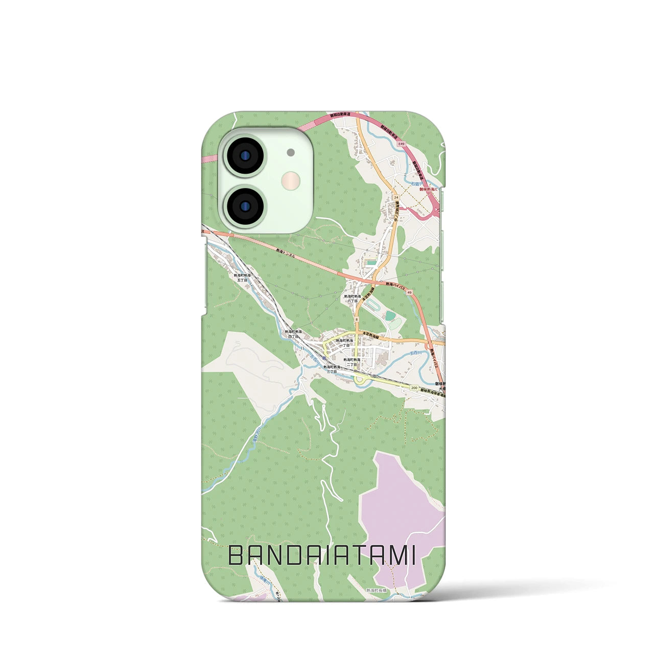 【磐梯熱海（福島県）】地図柄iPhoneケース（バックカバータイプ）