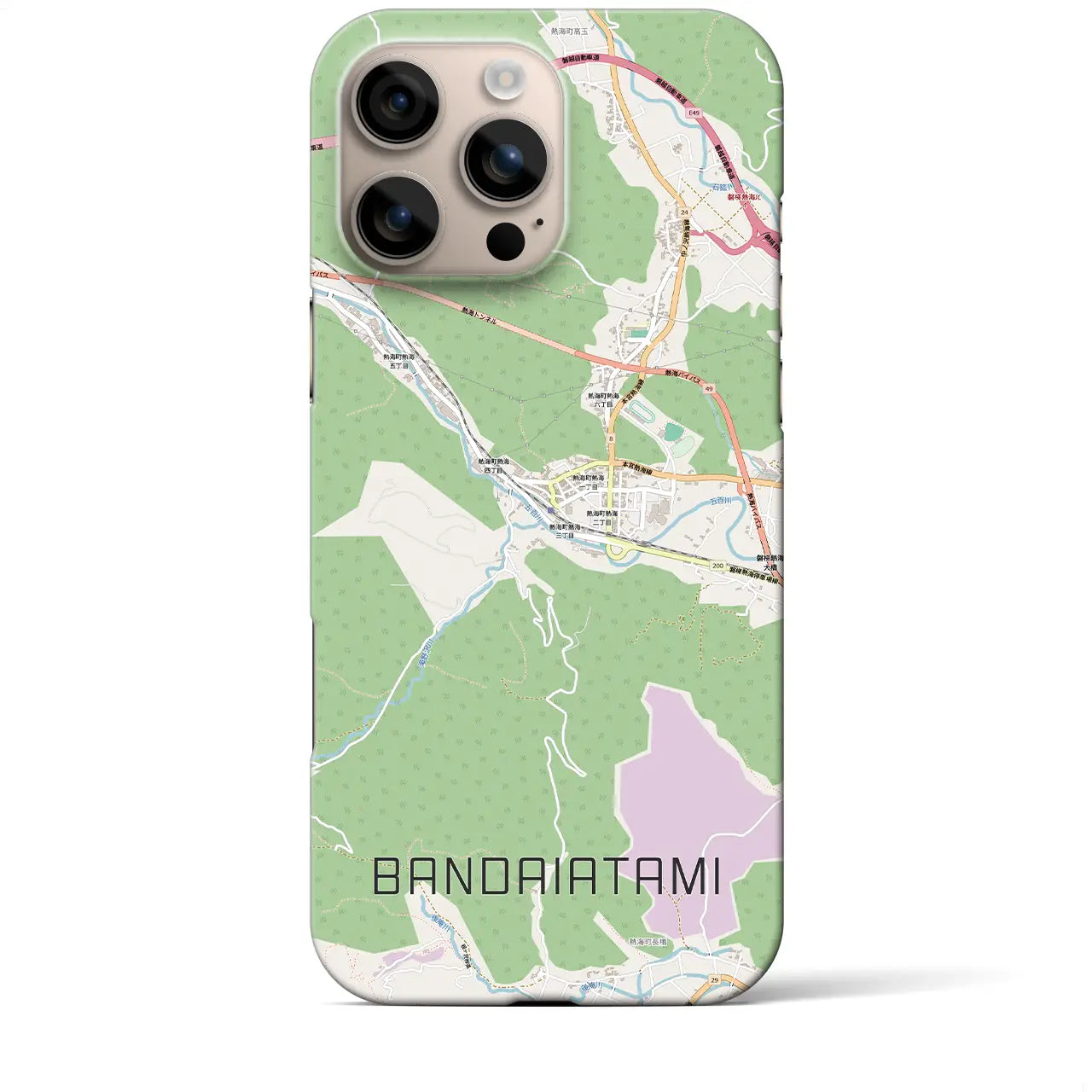 【磐梯熱海（福島県）】地図柄iPhoneケース（バックカバータイプ）