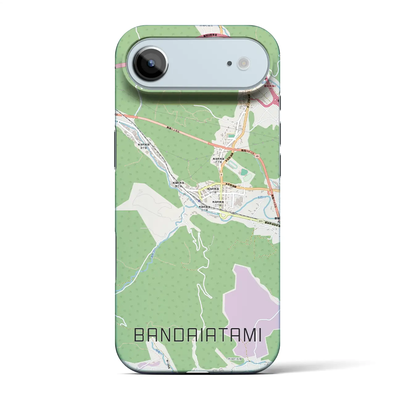 【磐梯熱海（福島県）】地図柄iPhoneケース（バックカバータイプ）