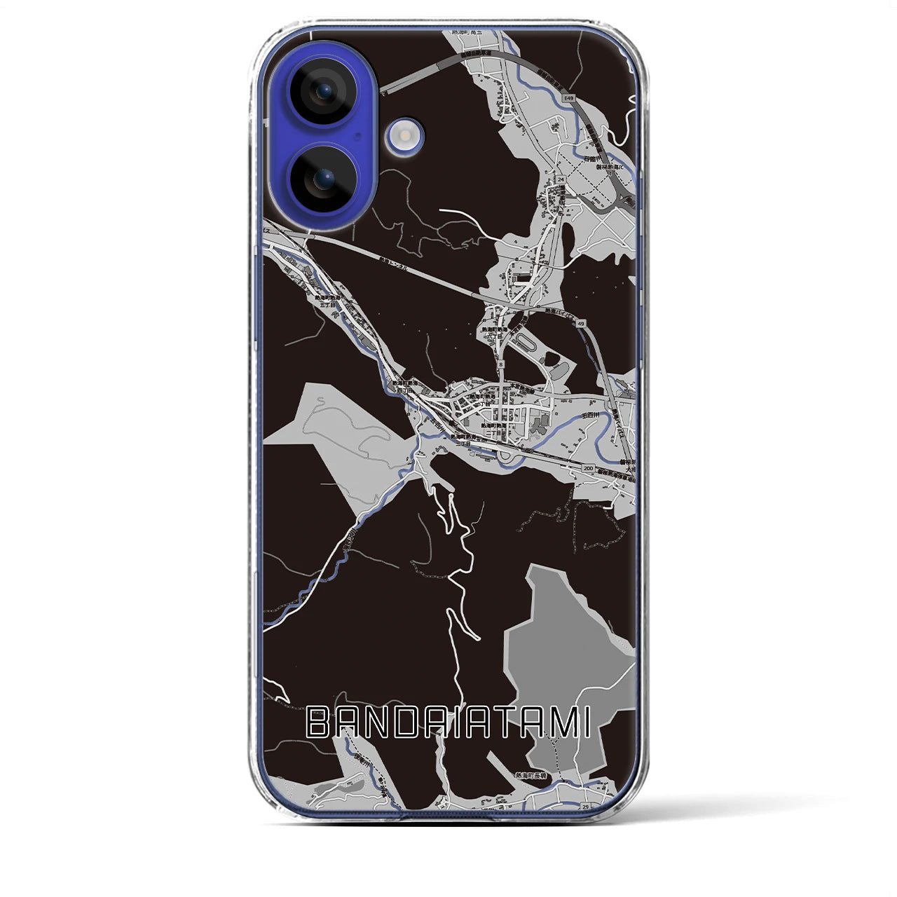 【磐梯熱海（福島県）】地図柄iPhoneケース（クリアタイプ）