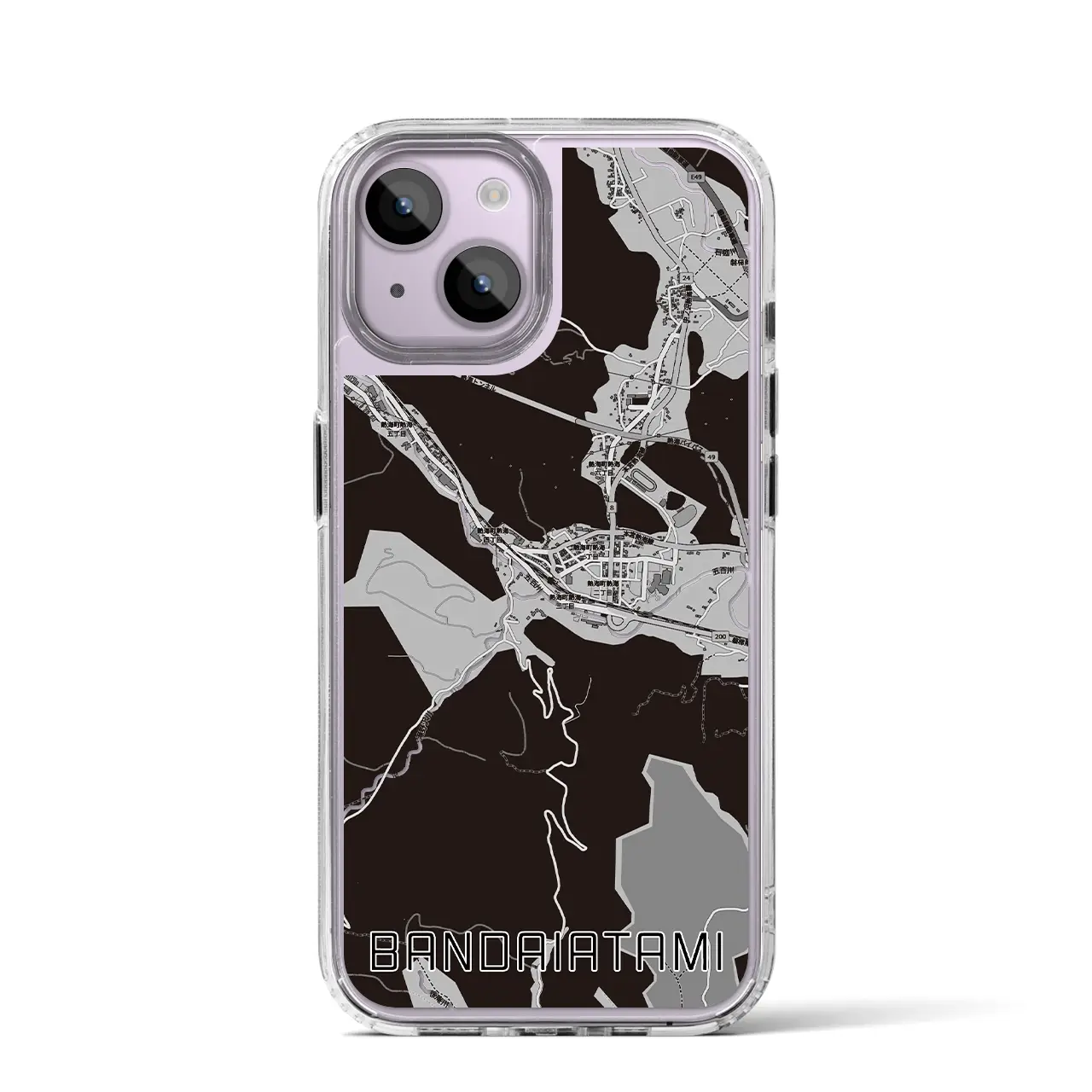 【磐梯熱海（福島県）】地図柄iPhoneケース（MagSafeタイプ）