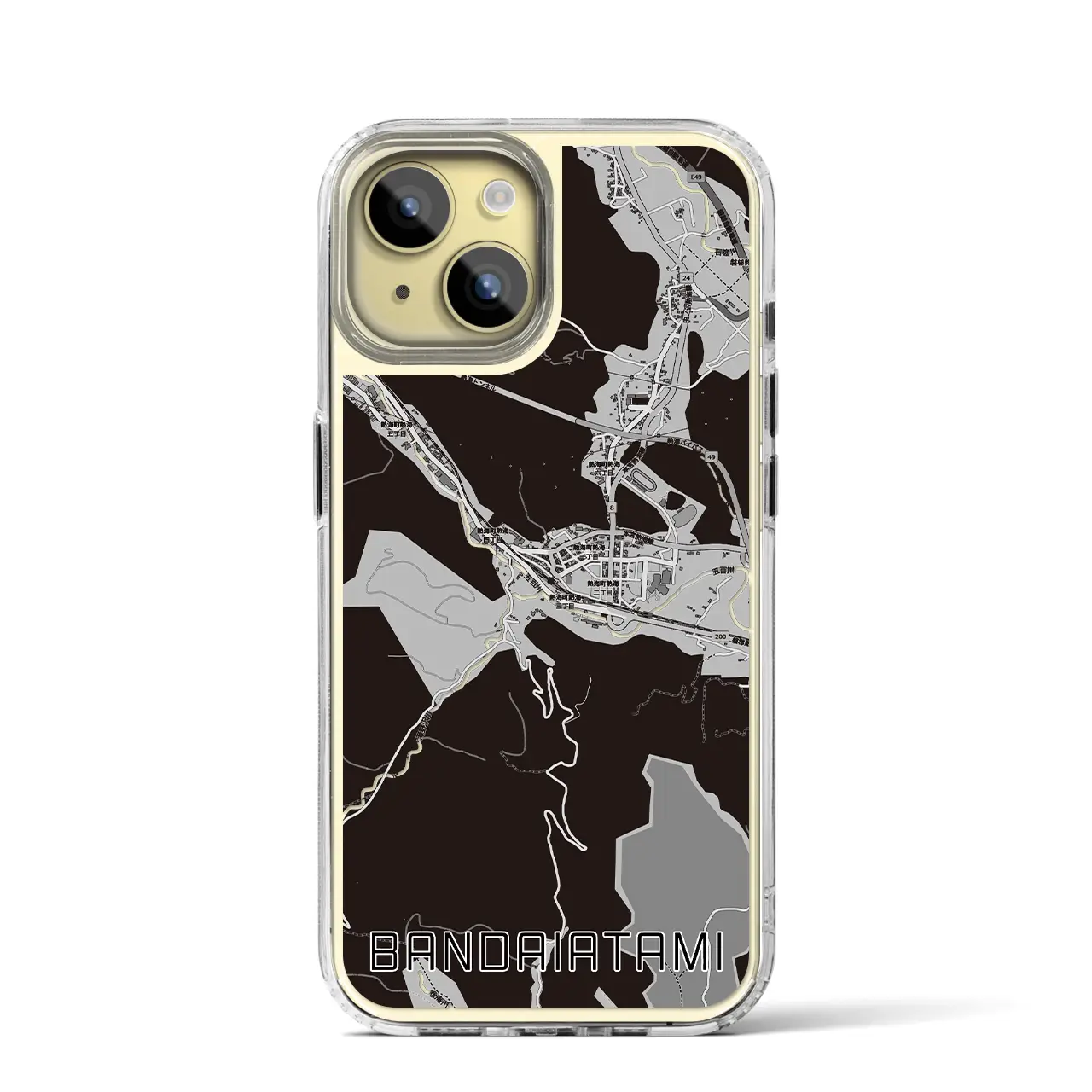 【磐梯熱海（福島県）】地図柄iPhoneケース（MagSafeタイプ）