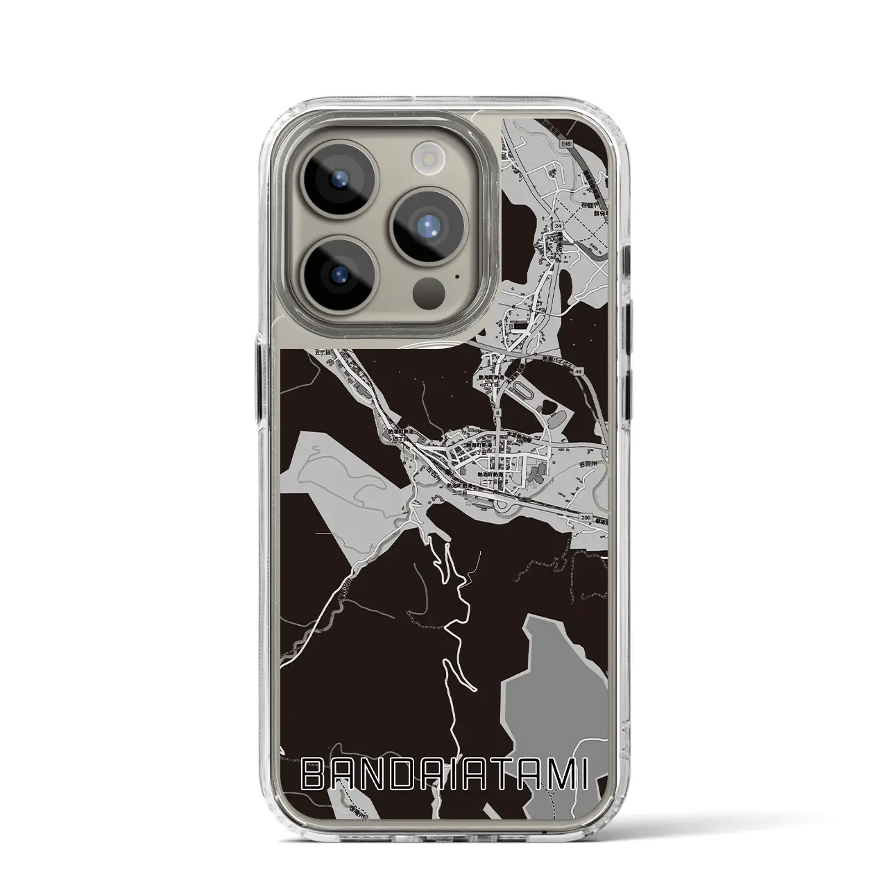 【磐梯熱海（福島県）】地図柄iPhoneケース（MagSafeタイプ）