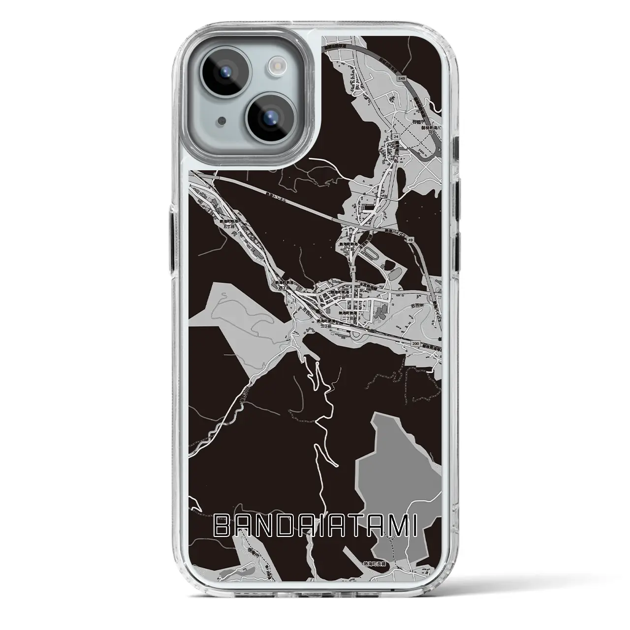 【磐梯熱海（福島県）】地図柄iPhoneケース（MagSafeタイプ）