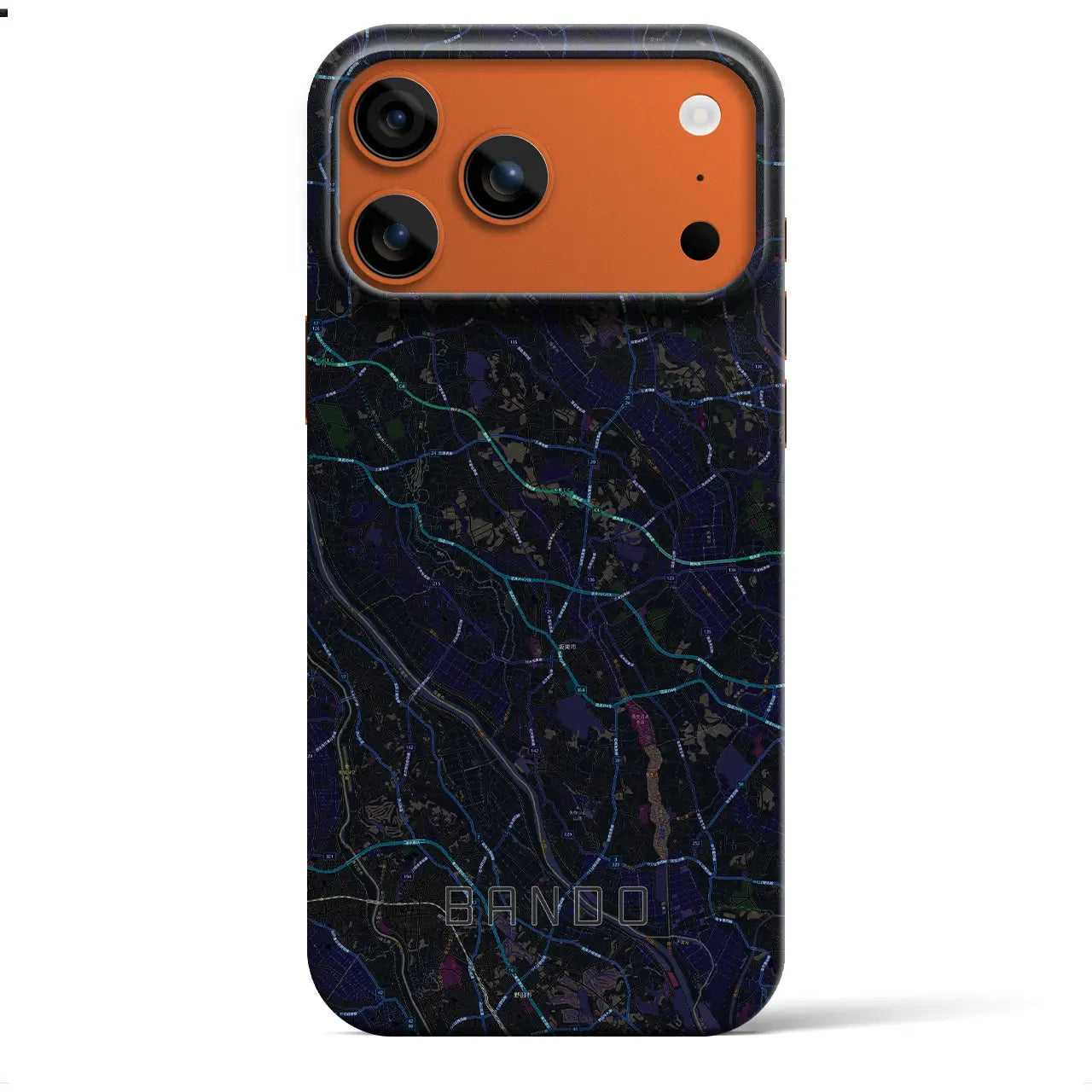 【坂東（茨城県）】地図柄iPhoneケース（バックカバータイプ）