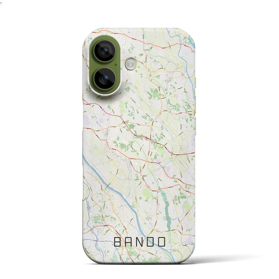 【坂東(茨城県)】地図柄iPhoneケース(バックカバータイプ)ブラック・iPhone 17 Pro Max 用