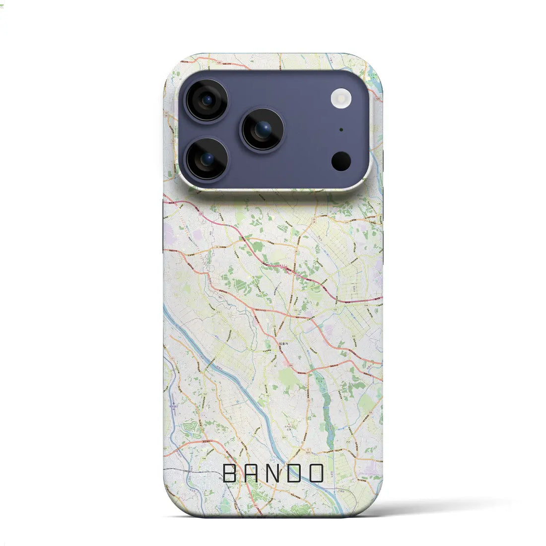 【坂東（茨城県）】地図柄iPhoneケース（バックカバータイプ）ナチュラル・iPhone 17 Pro Max 用