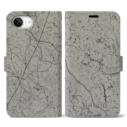 【坂東（茨城県）】地図柄iPhoneケース（手帳タイプ）