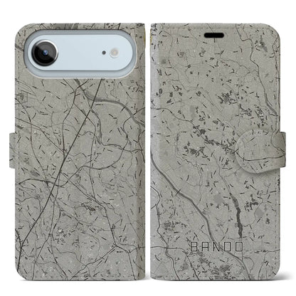 【坂東（茨城県）】地図柄iPhoneケース（手帳タイプ）