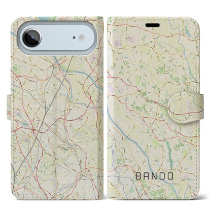 【坂東（茨城県）】地図柄iPhoneケース（手帳タイプ）