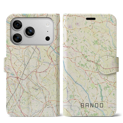 【坂東（茨城県）】地図柄iPhoneケース（手帳タイプ）