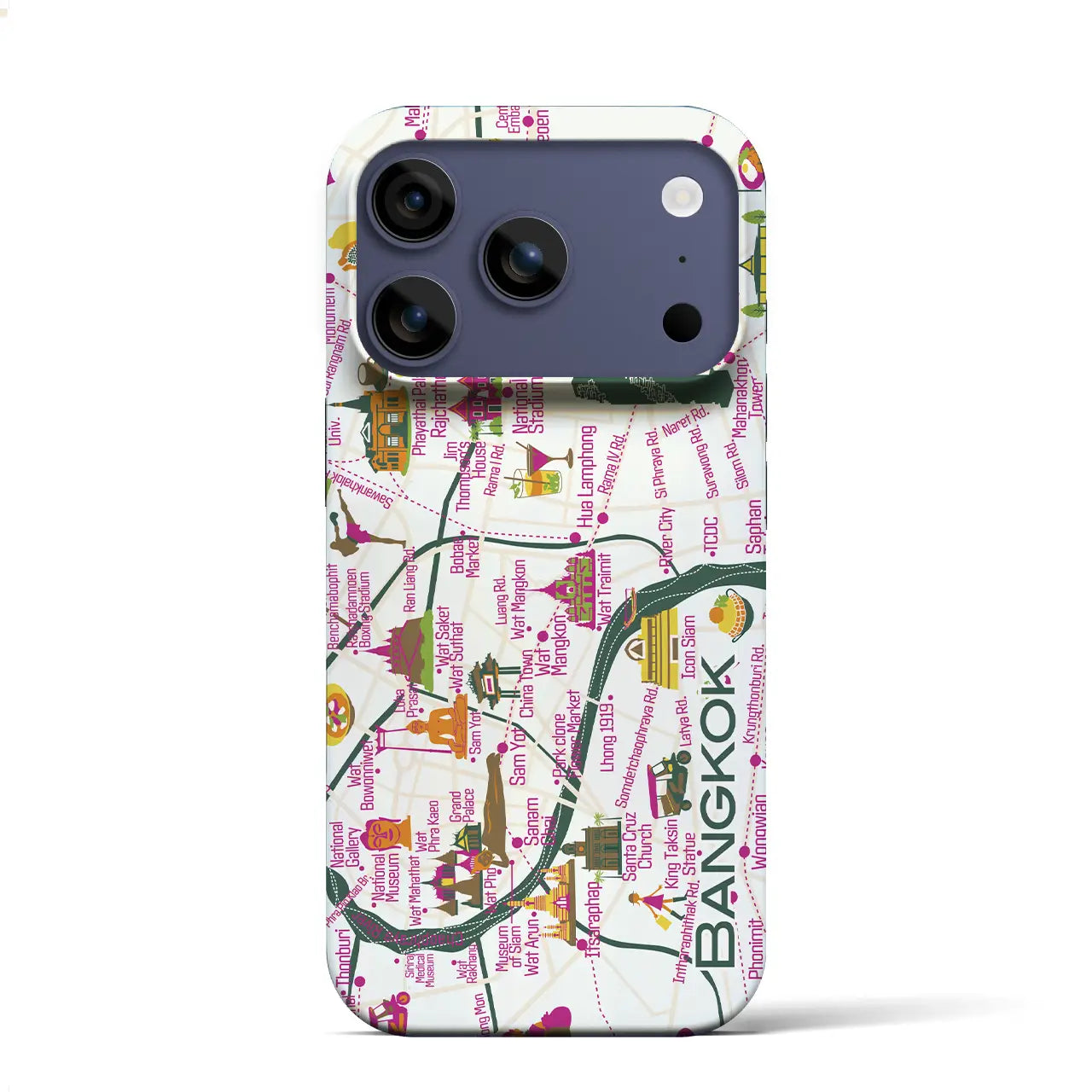 【バンコク】イラストマップiPhoneケース（バックカバータイプ）