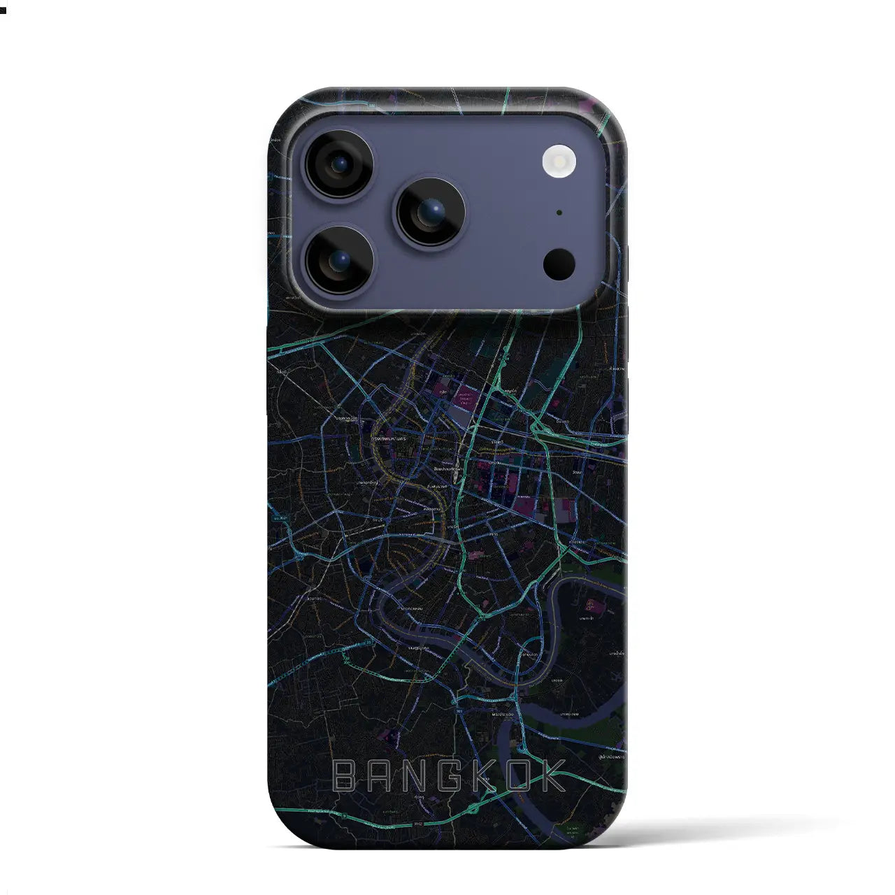 【バンコク（タイ）】地図柄iPhoneケース（バックカバータイプ）