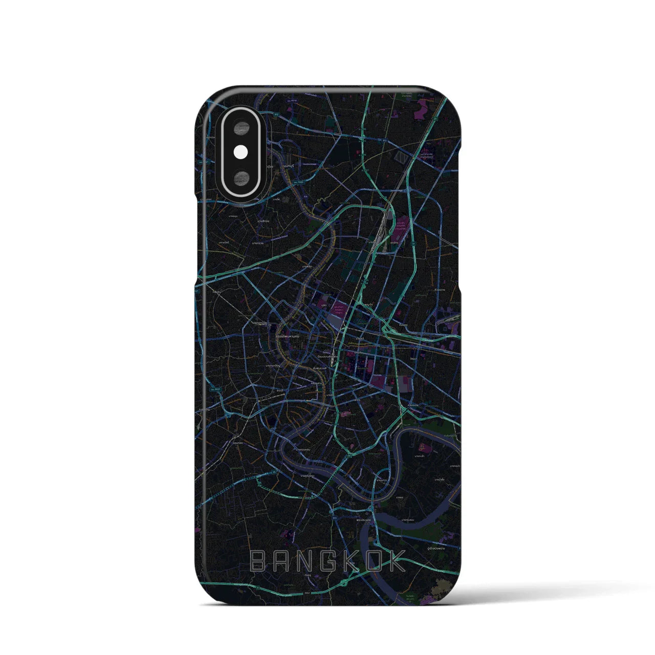 【バンコク（タイ）】地図柄iPhoneケース（バックカバータイプ）