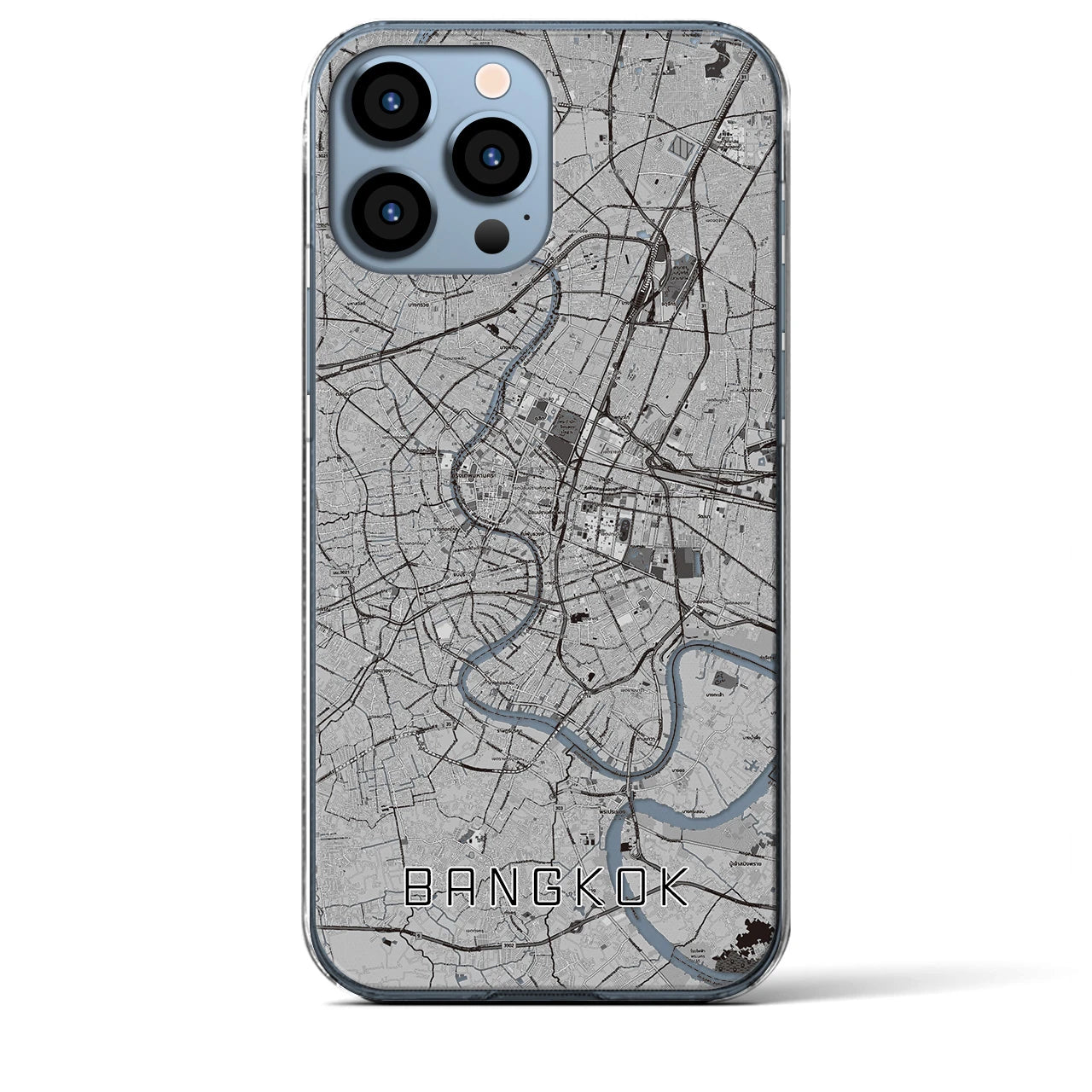 【バンコク（タイ）】地図柄iPhoneケース（クリアタイプ）