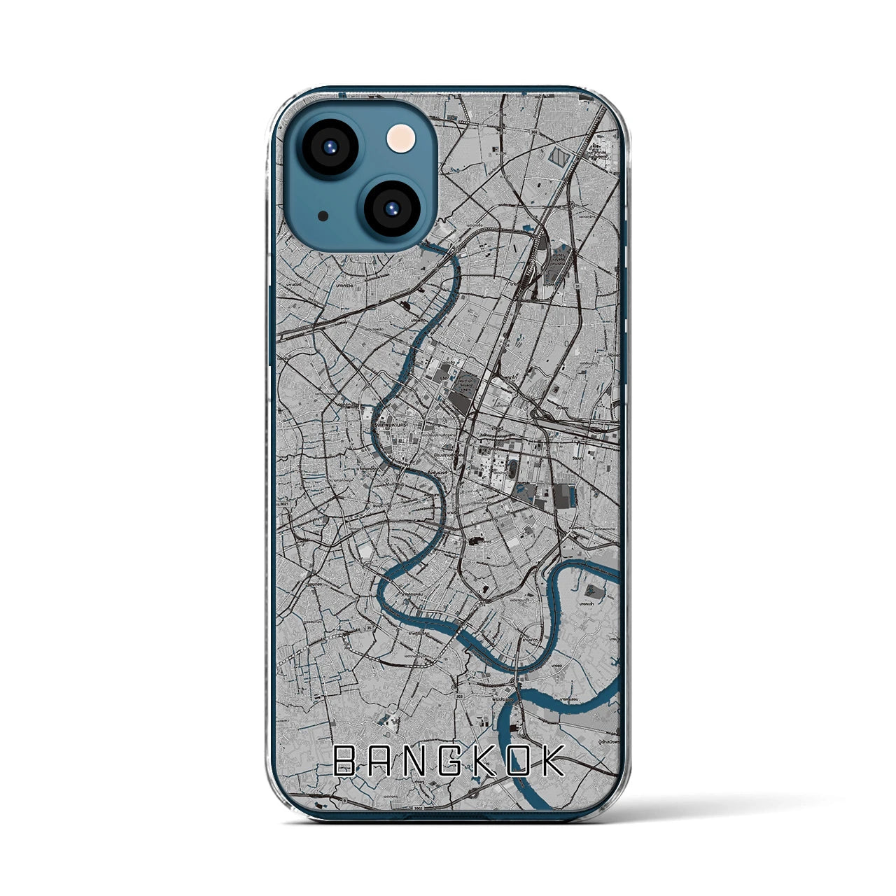 【バンコク（タイ）】地図柄iPhoneケース（クリアタイプ）
