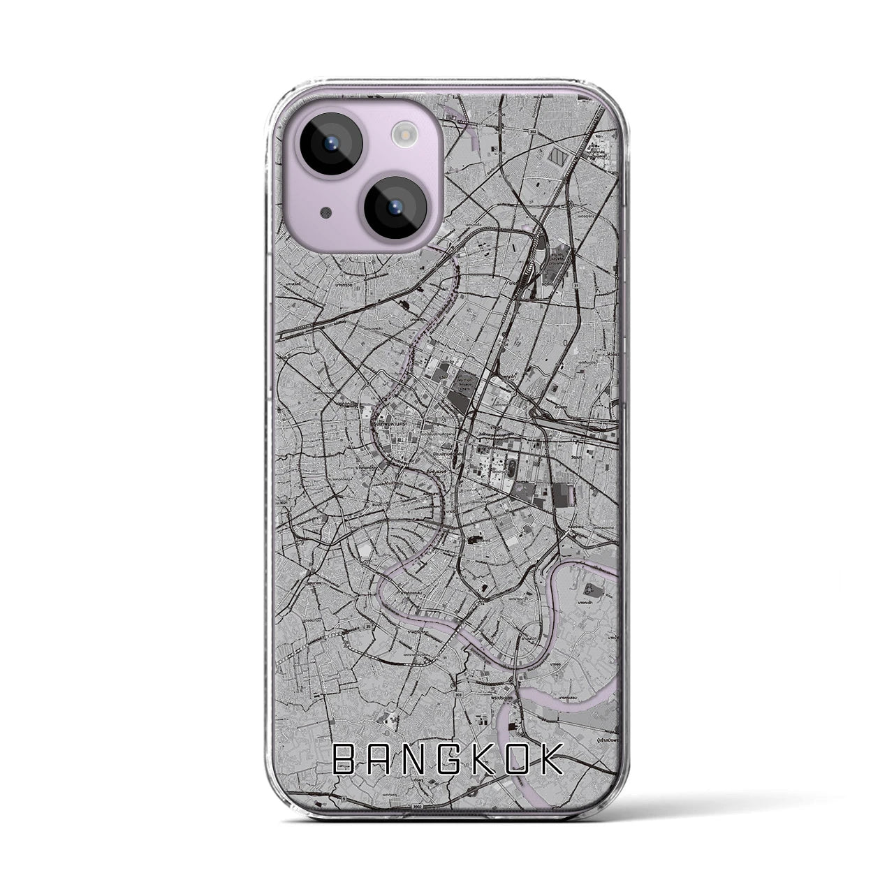 【バンコク（タイ）】地図柄iPhoneケース（クリアタイプ）