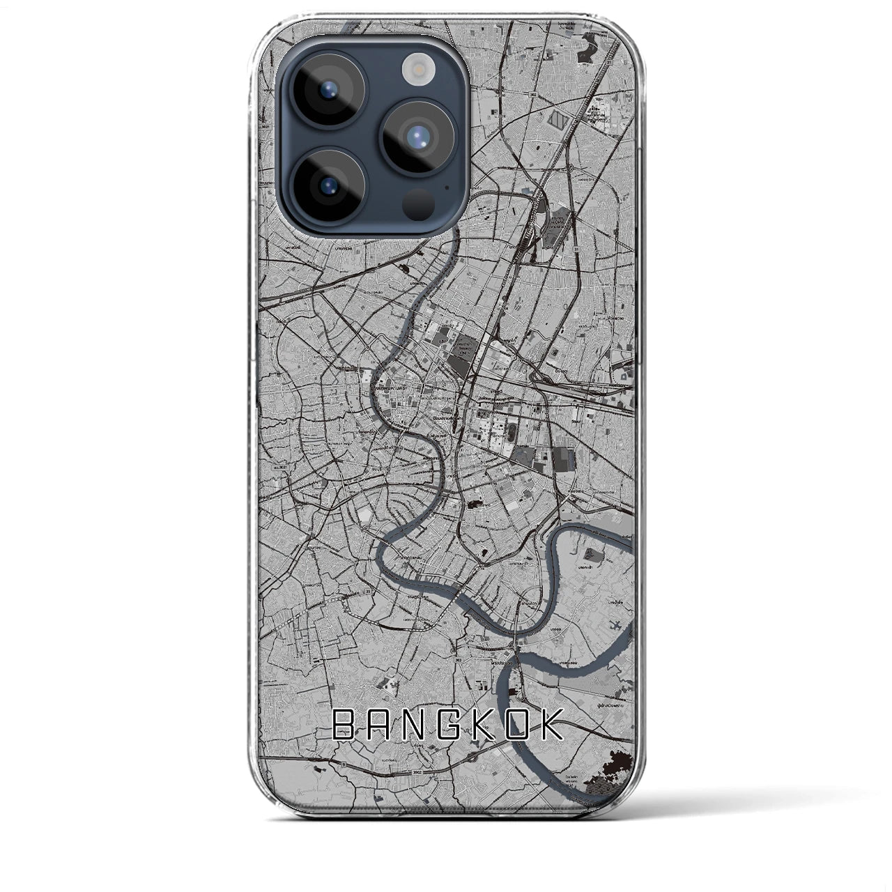 【バンコク（タイ）】地図柄iPhoneケース（クリアタイプ）