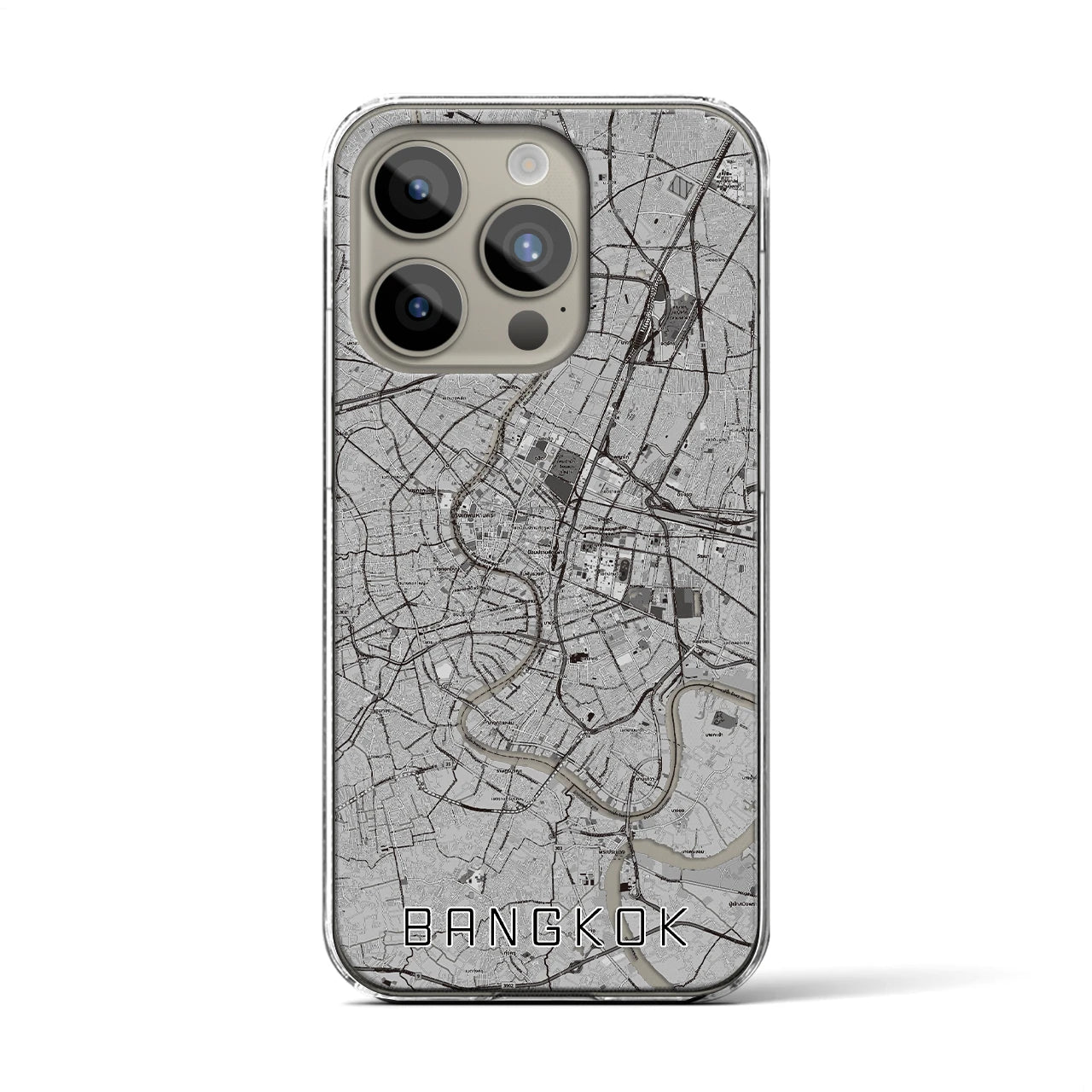 【バンコク（タイ）】地図柄iPhoneケース（クリアタイプ）
