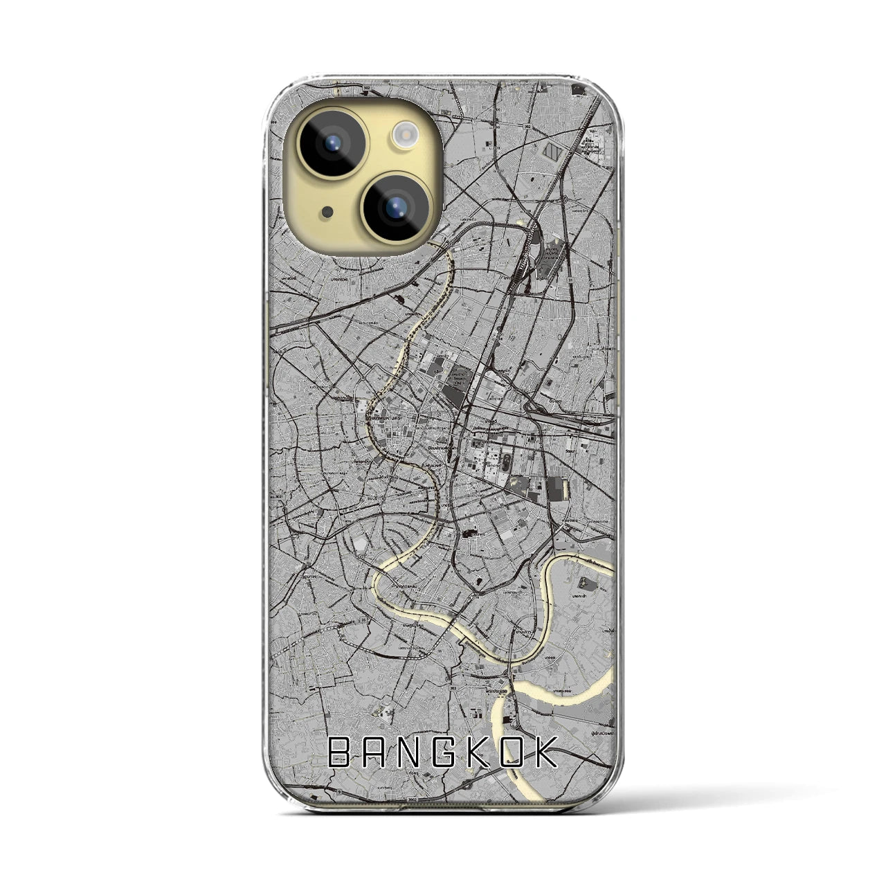 【バンコク（タイ）】地図柄iPhoneケース（クリアタイプ）