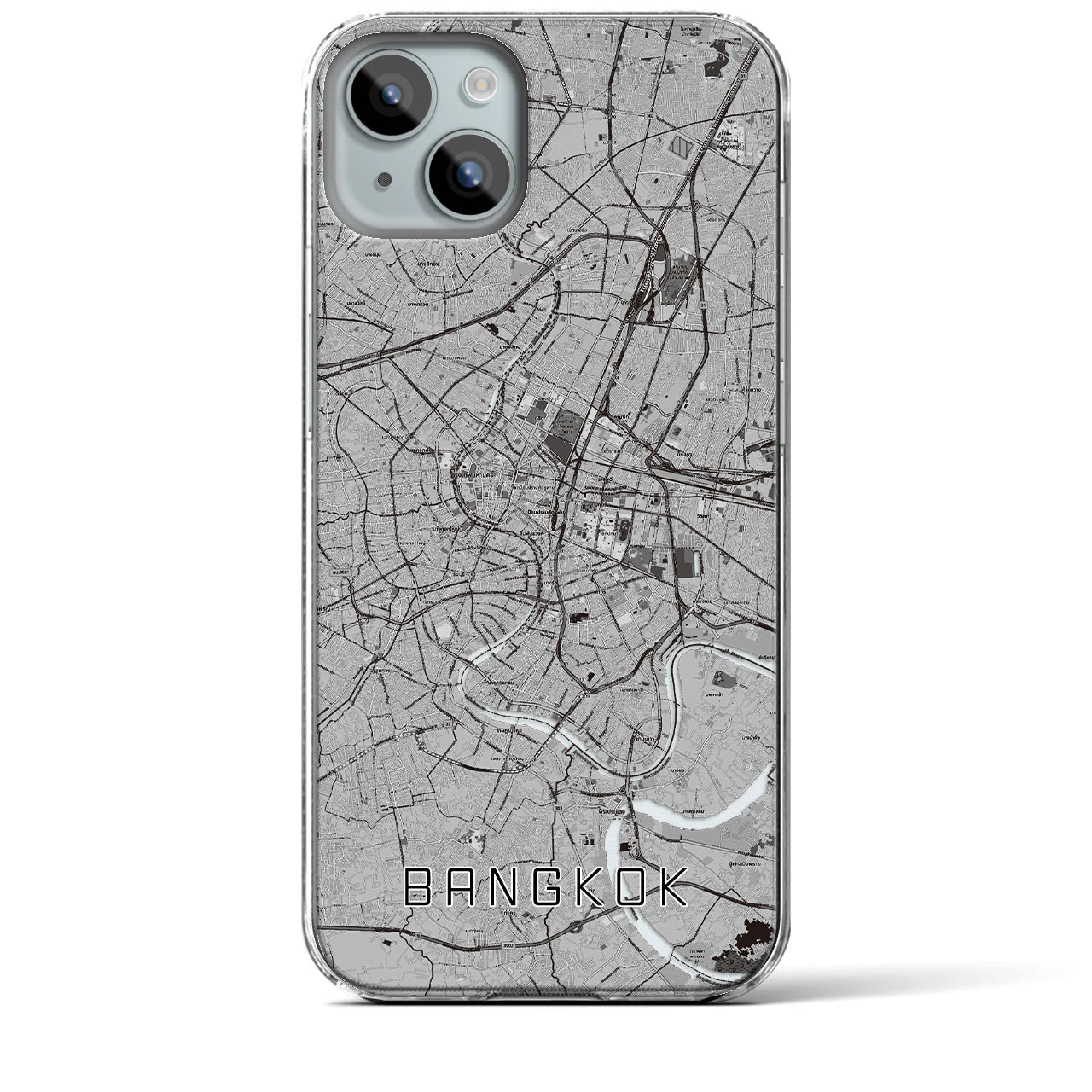 【バンコク（タイ）】地図柄iPhoneケース（クリアタイプ）