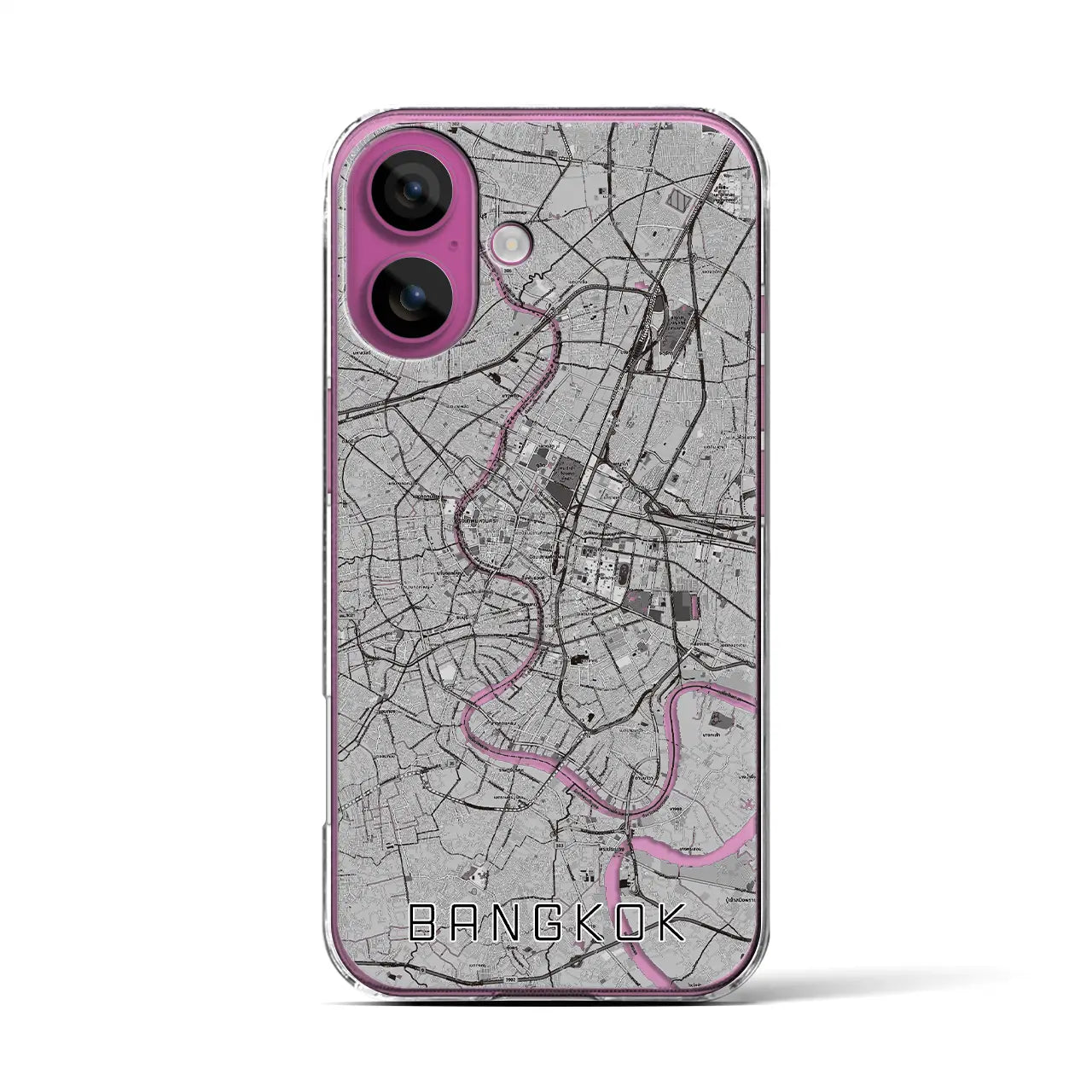 【バンコク（タイ）】地図柄iPhoneケース（クリアタイプ）
