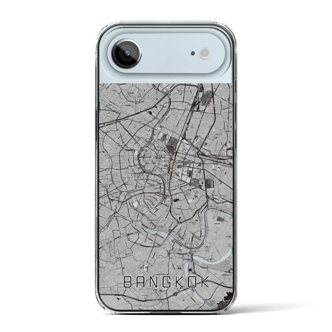 【バンコク(タイ)】地図柄iPhoneケース(クリアタイプ)モノトーン・iPhone 17 Pro Max 用