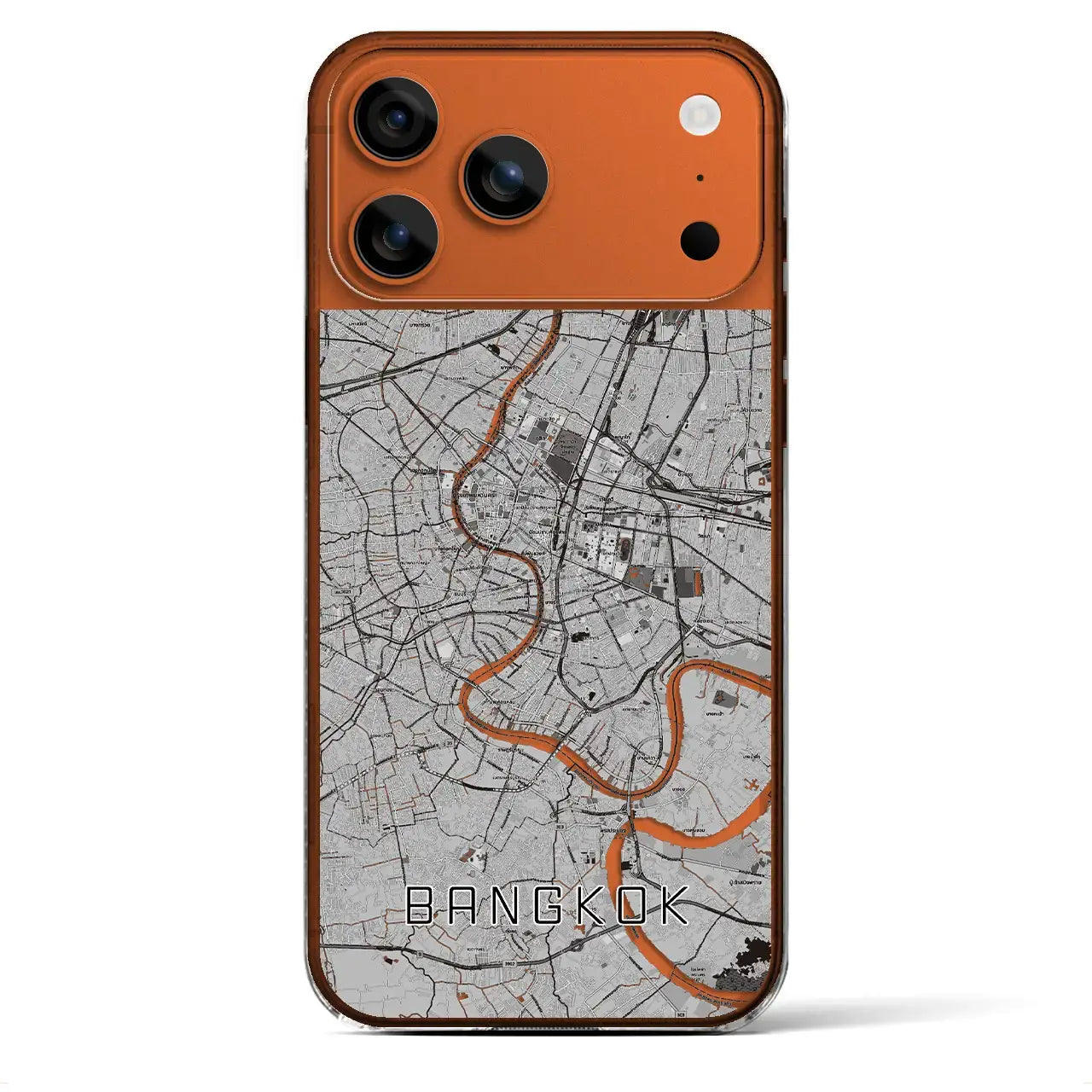 【バンコク（タイ）】地図柄iPhoneケース（クリアタイプ）