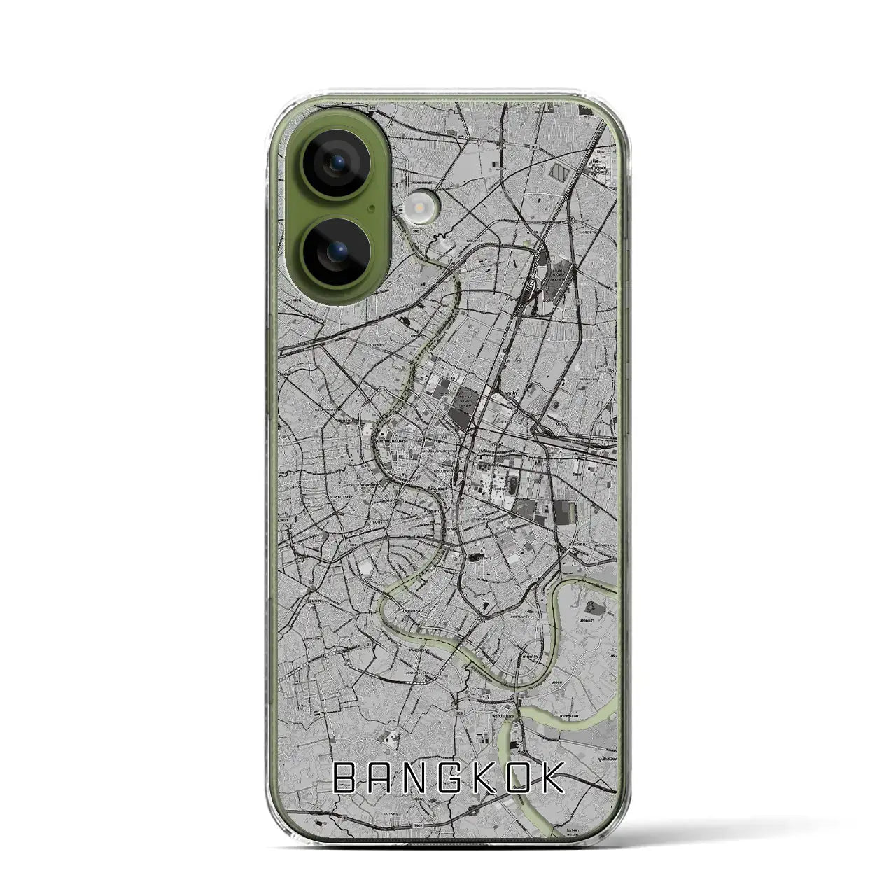 【バンコク（タイ）】地図柄iPhoneケース（クリアタイプ）