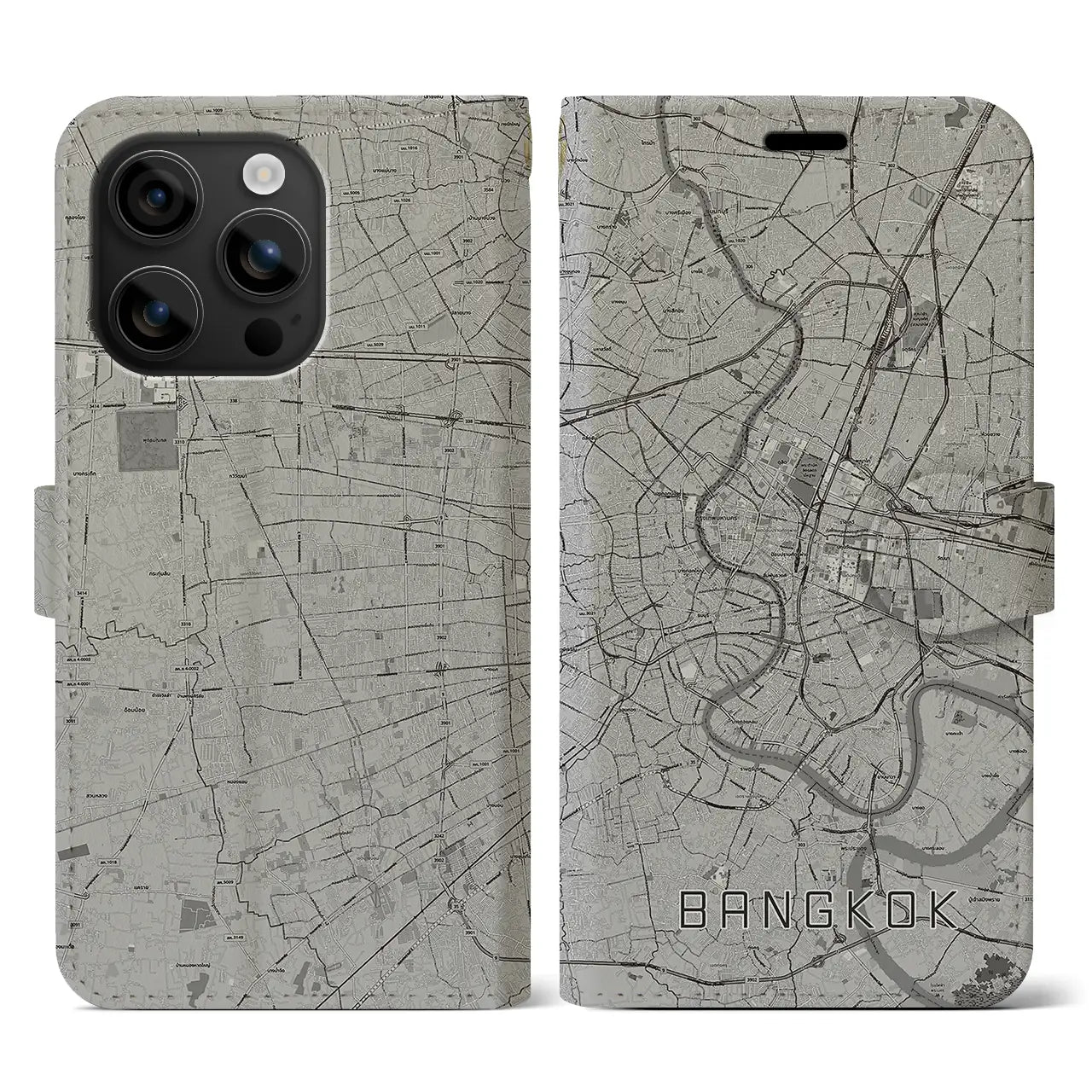 【バンコク（タイ）】地図柄iPhoneケース（手帳タイプ）