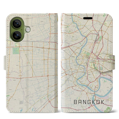 【バンコク（タイ）】地図柄iPhoneケース（手帳タイプ）