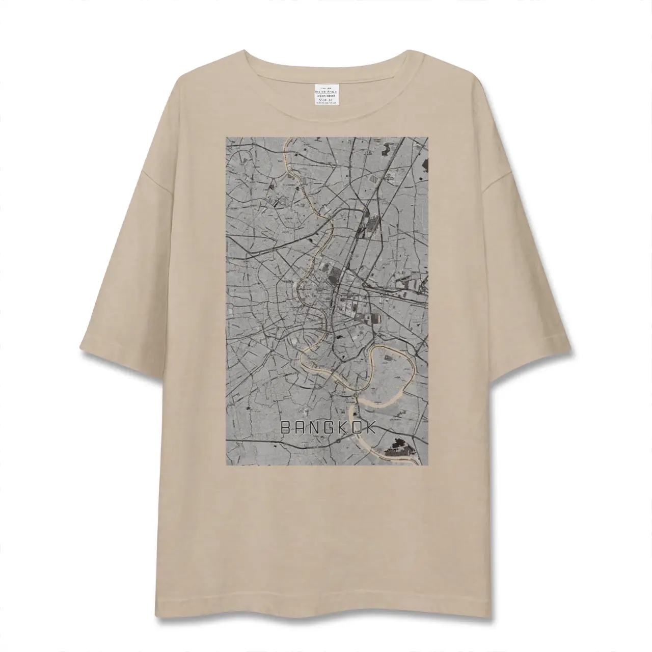 【バンコク（タイ）】地図柄ビッグシルエットTシャツ