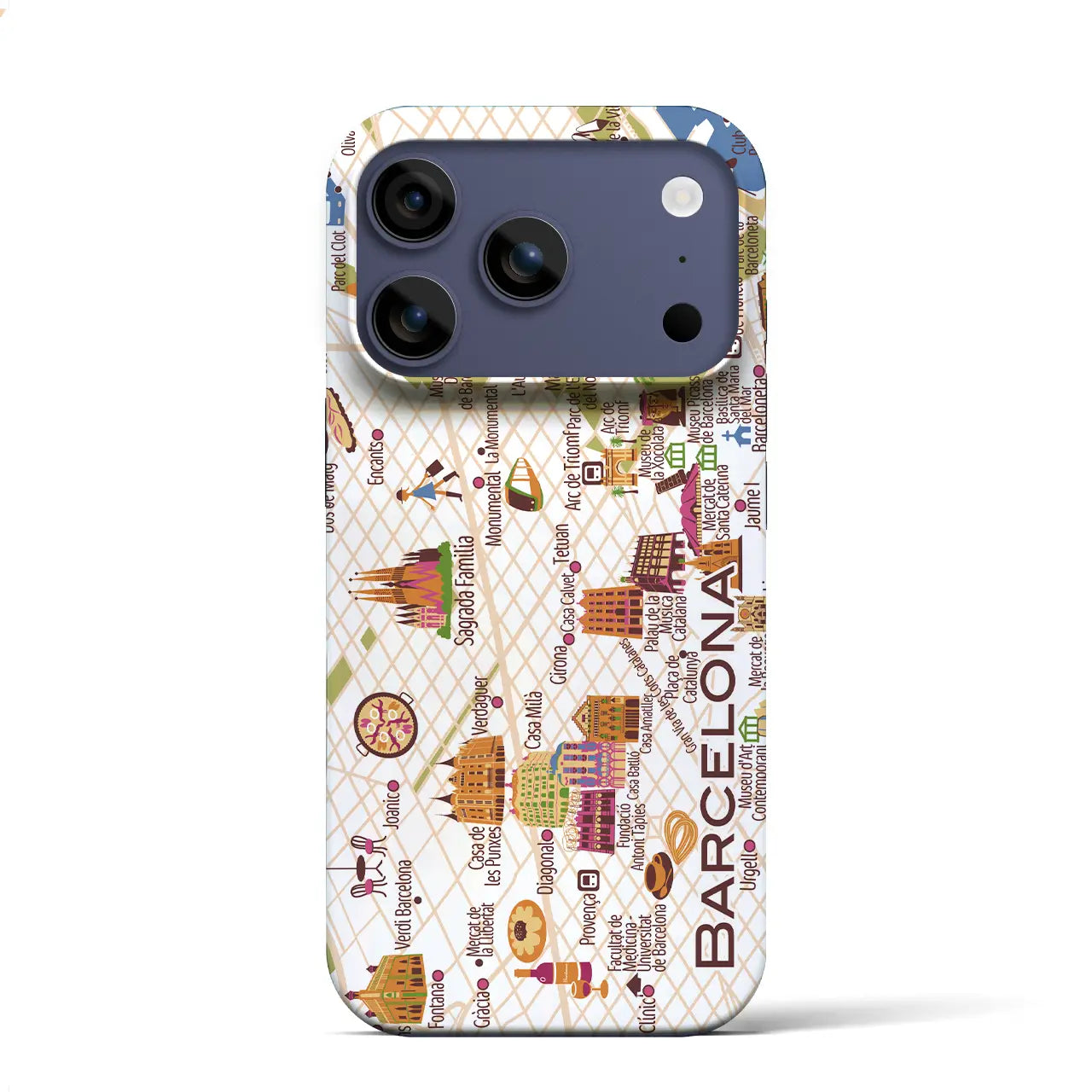 【バルセロナ】イラストマップiPhoneケース（バックカバータイプ）
