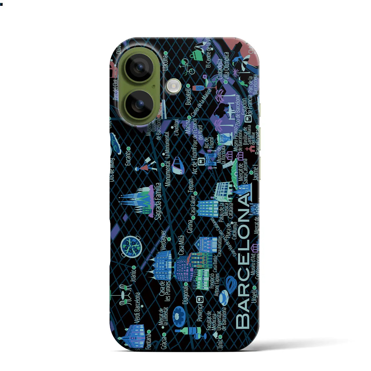 【バルセロナ】イラストマップiPhoneケース（バックカバータイプ）