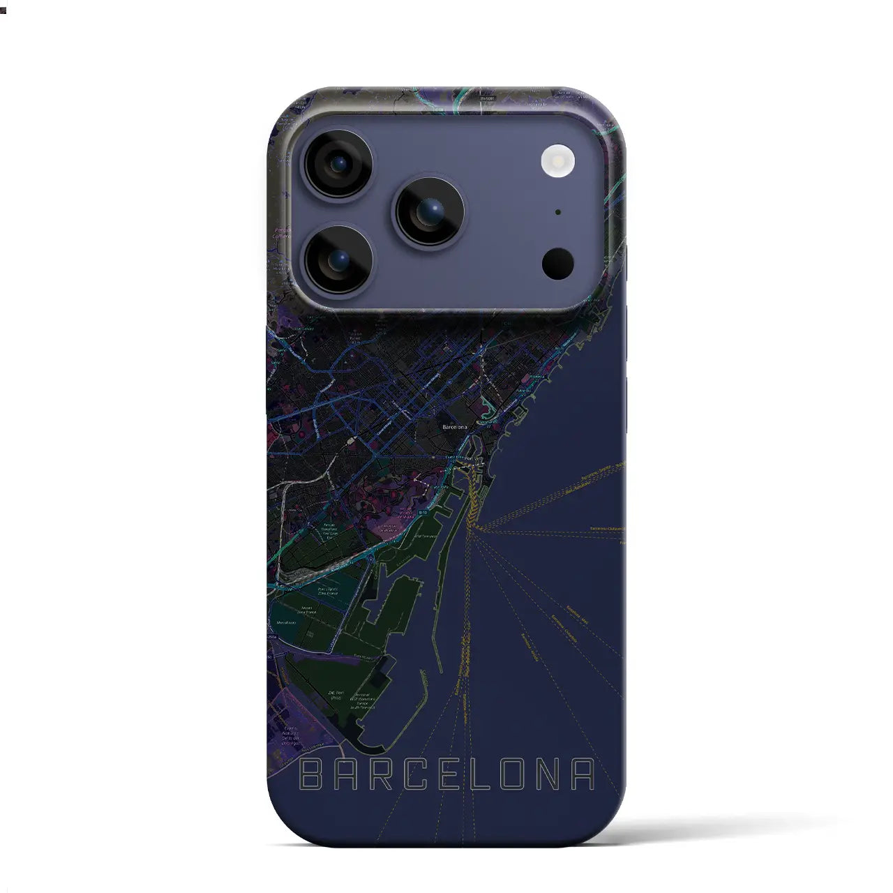 【バルセロナ（スペイン）】地図柄iPhoneケース（バックカバータイプ）