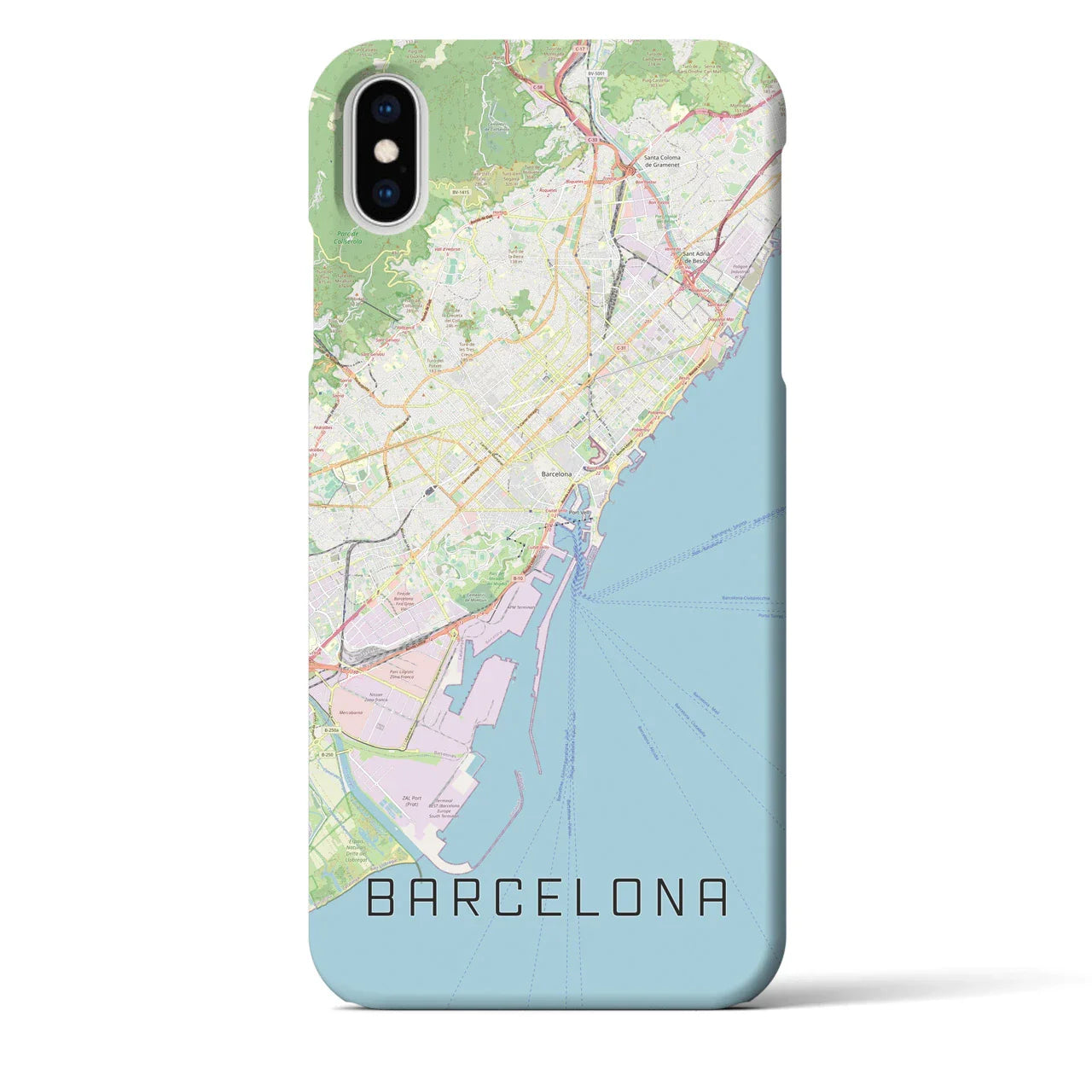 【バルセロナ（スペイン）】地図柄iPhoneケース（バックカバータイプ）