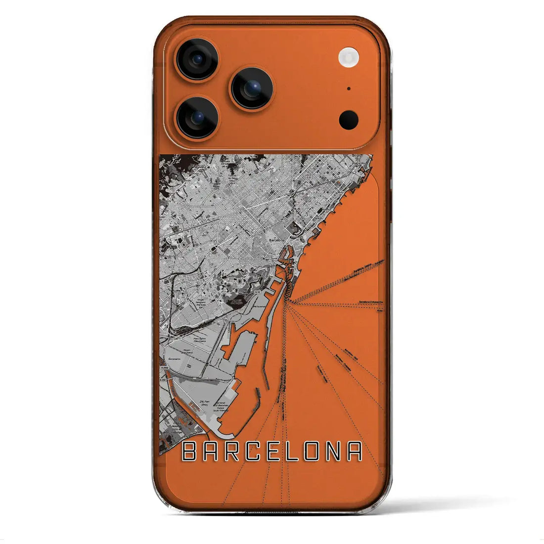【バルセロナ（スペイン）】地図柄iPhoneケース（クリアタイプ）