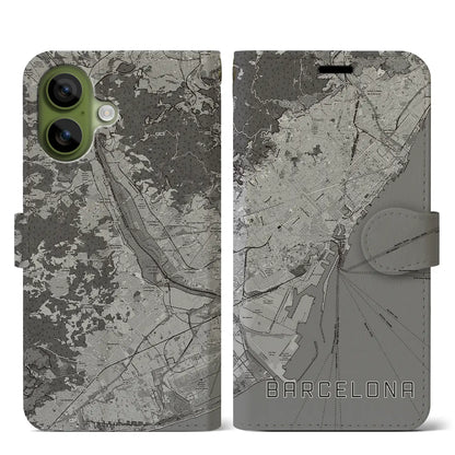 【バルセロナ（スペイン）】地図柄iPhoneケース（手帳タイプ）