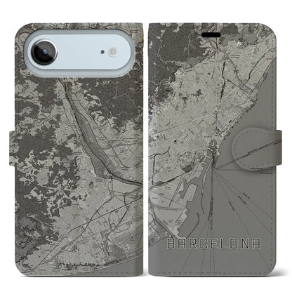 【バルセロナ（スペイン）】地図柄iPhoneケース（手帳タイプ）