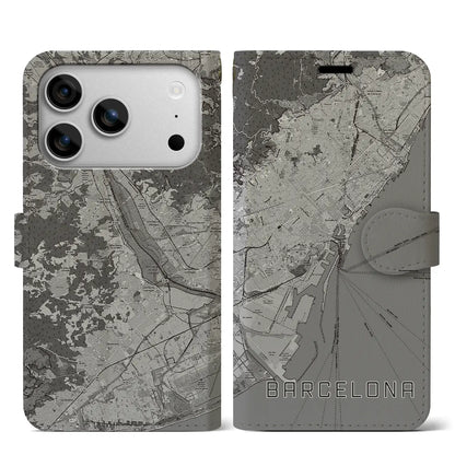 【バルセロナ（スペイン）】地図柄iPhoneケース（手帳タイプ）