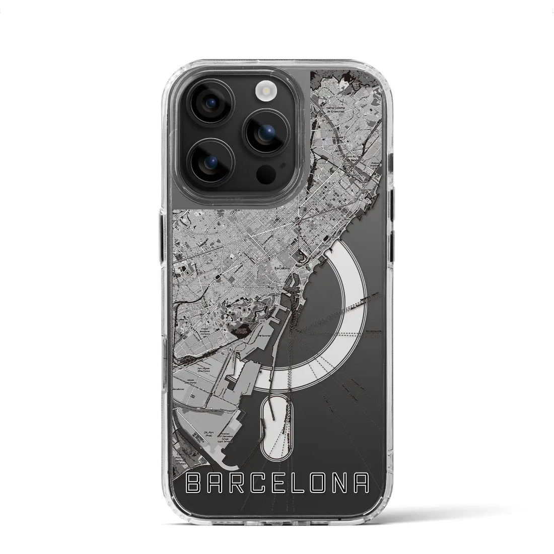【バルセロナ（スペイン）】地図柄iPhoneケース（MagSafeタイプ）