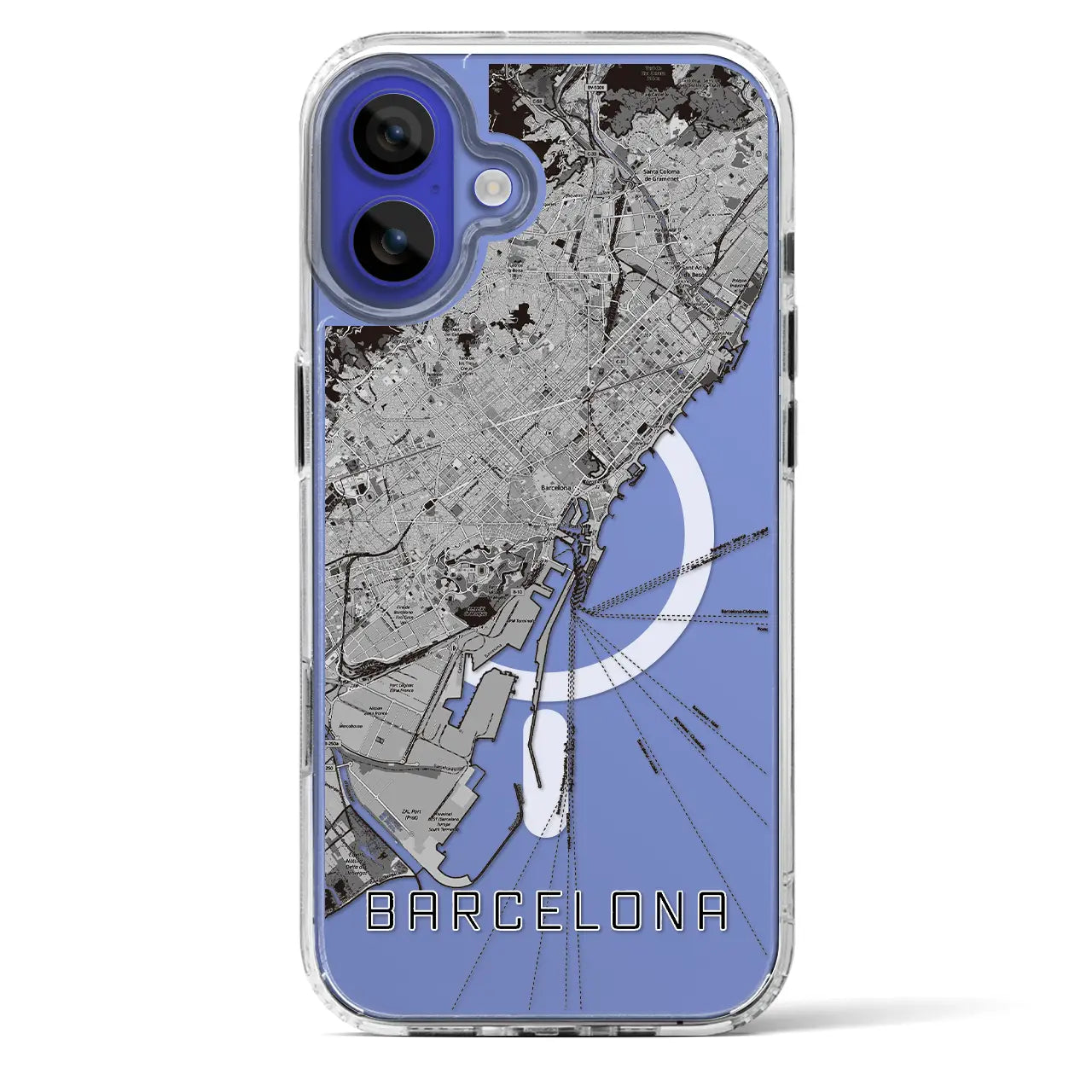 【バルセロナ（スペイン）】地図柄iPhoneケース（MagSafeタイプ）