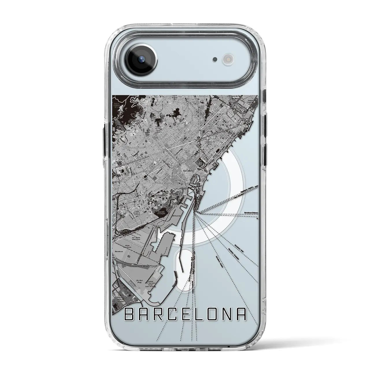 【バルセロナ（スペイン）】地図柄iPhoneケース（MagSafeタイプ）